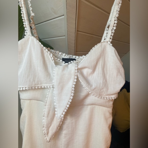 Revolve Majorelle Women’s Small White One Piece Joyce Linen Romper Sleeveless - Picture 4 of 11